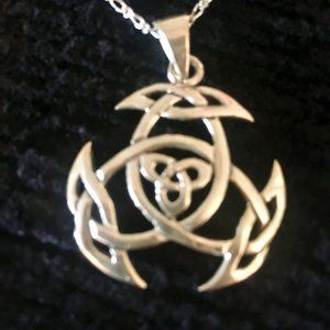 Silver Celtic Knot Pendant Necklace